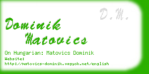 dominik matovics business card